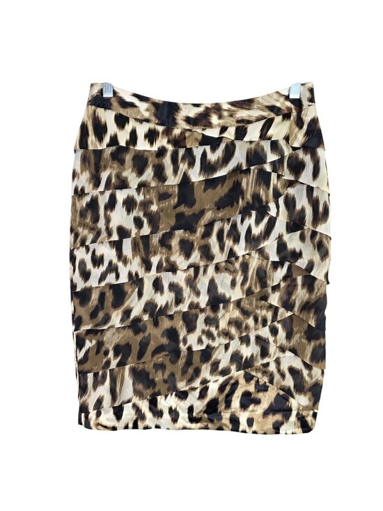 Worthington Dresses & Skirts - Womens Worthington Petite Animal Print Tiered Skirt 100% Polyester Size 6P